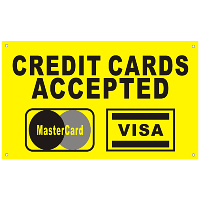 Fireworks - Fireworks Promotional Supplies - 3x5 Credit Card Accepted Banner