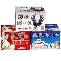 Fireworks - 500g Firework Cakes - Salute to the Red White and Blue 500g Fireworks Assortment