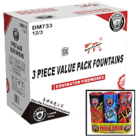 Fireworks - Wholesale Fireworks - 3 Piece Value Pack Fountain Wholesale Case 12/3