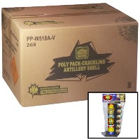 Fireworks - Wholesale Fireworks - Poly Pack Crackling Artillery Shells 6 Shot Wholesale Case 24/6
