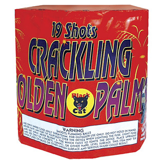 Fireworks - 200G Multi-Shot Cake Aerials - CRACKLING GOLDEN PALM