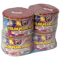 Fireworks - 200G Multi-Shot Cake Aerials - 96 Shot Color Pearl Flower 200g Fireworks Cake 4 Piece