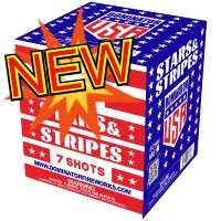 Fireworks - 200G Multi-Shot Cake Aerials - Stars and Stripes 200g Fireworks Cake