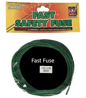 Fireworks - Fireworks Fuse & Firing Systems - Fast Safety Fuse 20 feet 