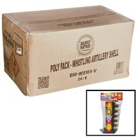 Poly Pack Whistling Artillery Shells 6 Shot Reloadable Wholesale Case 24/6 Fireworks For Sale - Wholesale Fireworks 