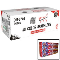 #8 Color Electric Sparklers Wholesale Case 288/6 Fireworks For Sale - Wholesale Fireworks 