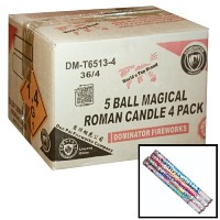 5 Ball Magical Roman Candle Wholesale Case 36/4 Fireworks For Sale - Wholesale Fireworks 
