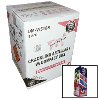 Black Box Crackling Artillery Compact Box 6 Shot Wholesale Case 12/6 Fireworks For Sale - Wholesale Fireworks 
