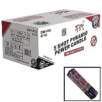 5 Shot Pyramid Power Candle Wholesale Case 6/10 Fireworks For Sale - Wholesale Fireworks 