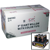 3 inch Giant Willow with Color Tips Wholesale Case 2/1 Fireworks For Sale - Wholesale Fireworks 