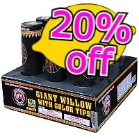 Fireworks - 500g Firework Cakes - 3 inch Giant Willow with Color Tips 500g Fireworks Cake