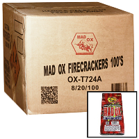 Mad Ox Firecrackers 100s Brick Wholesale Case 160/100 Fireworks For Sale - Wholesale Fireworks 