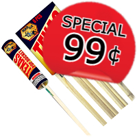 99 CENT SPECIAL Texas Pop Rocket 12 Piece Fireworks For Sale - Sky Rockets 